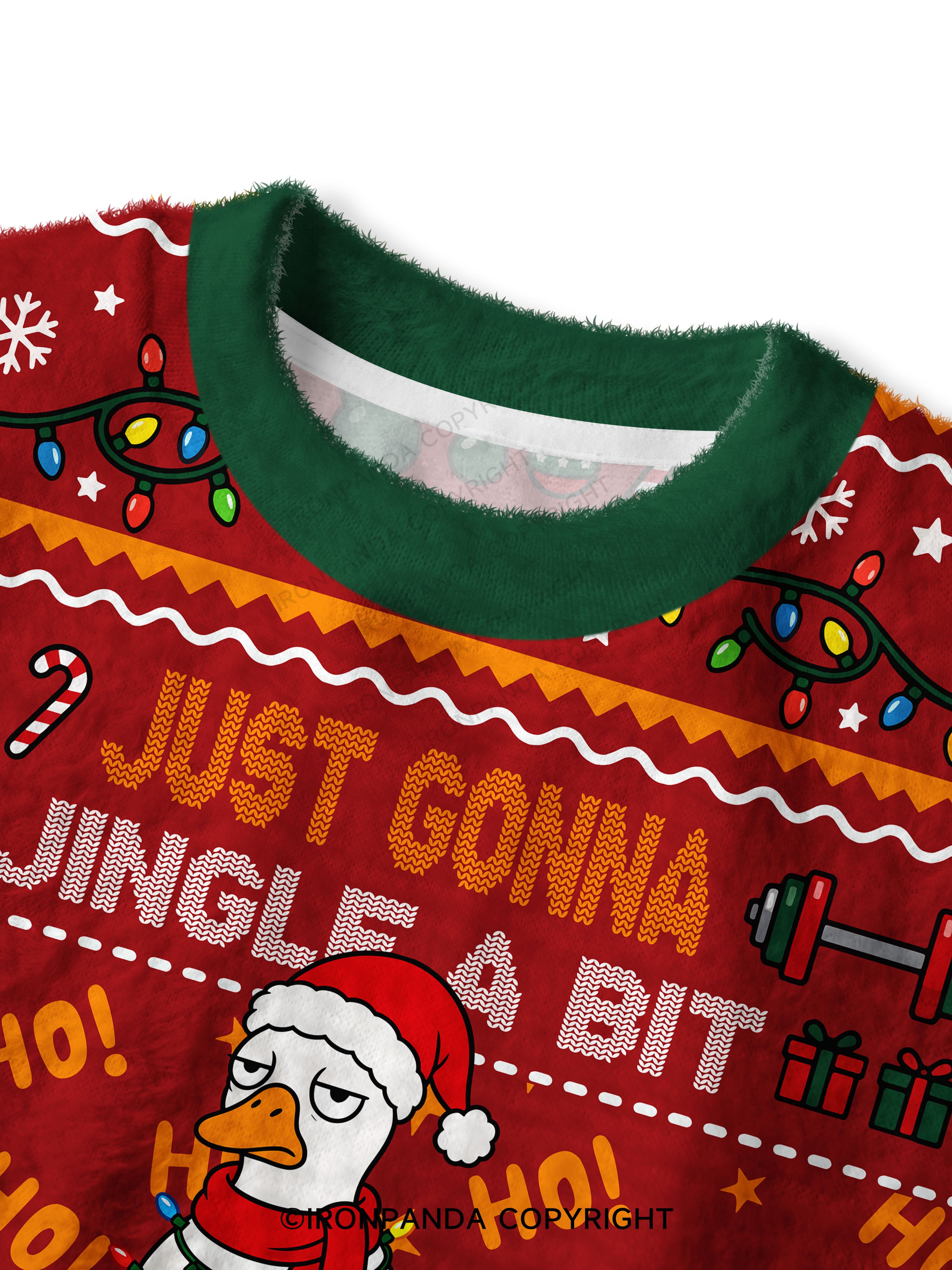 JUST GONNAJINGLE A BITI’M TIRED Fuzzy Fleece Crop Sweater