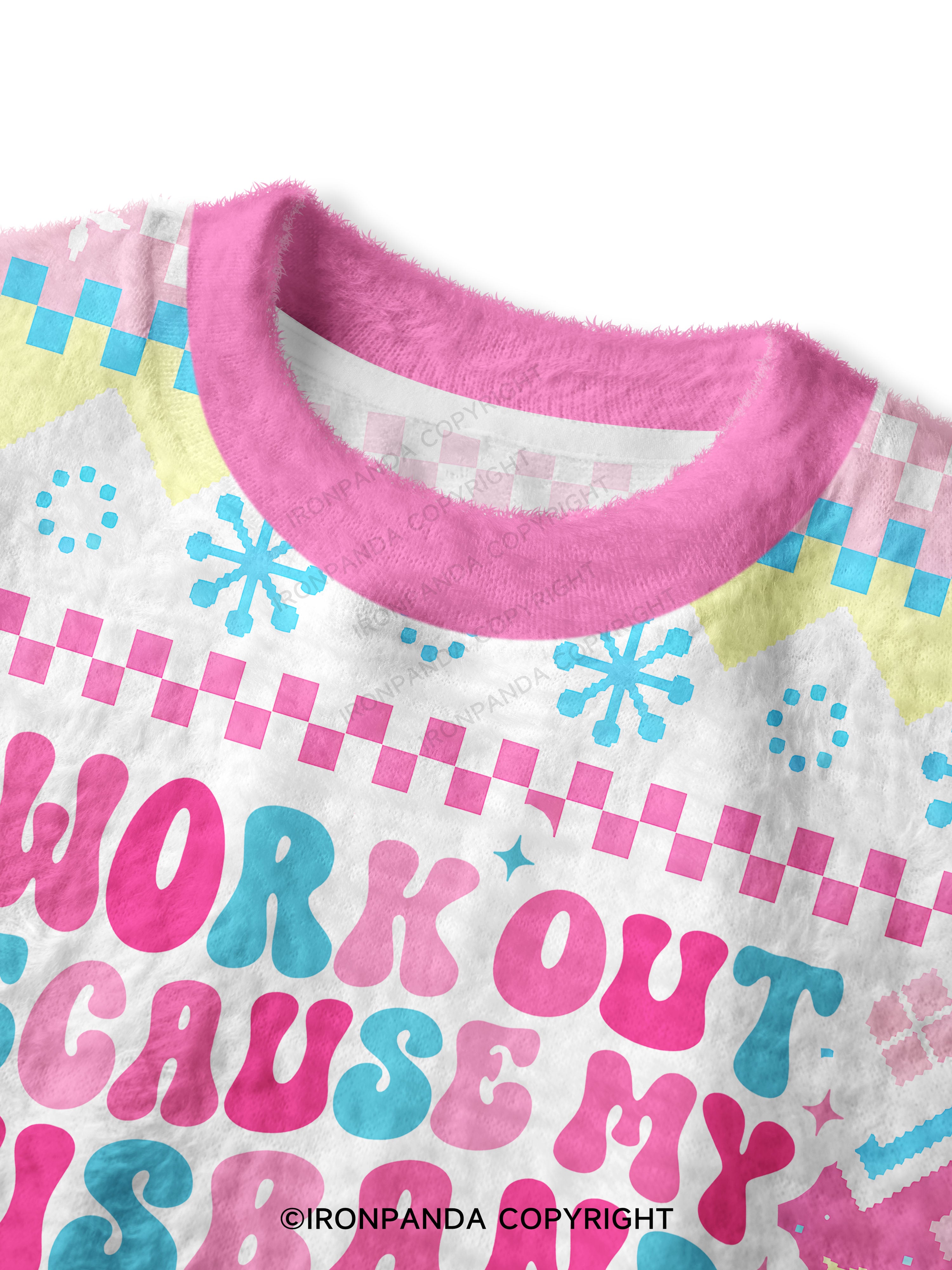 I Work Out Because My Husband is Hot Fuzzy Fleece Crop Sweater