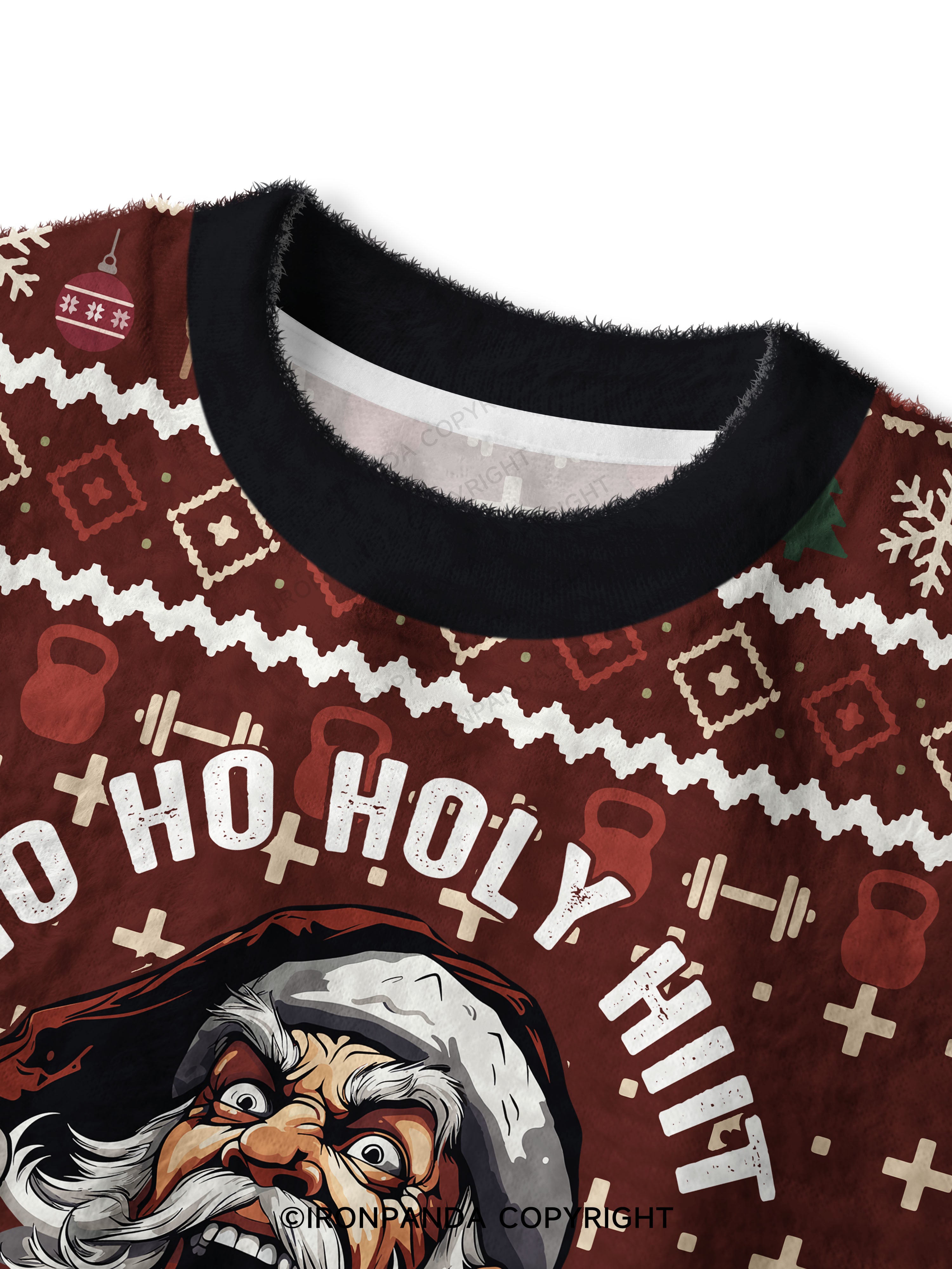 HO HO HOLY HIIT Fuzzy Fleece Crop Sweater