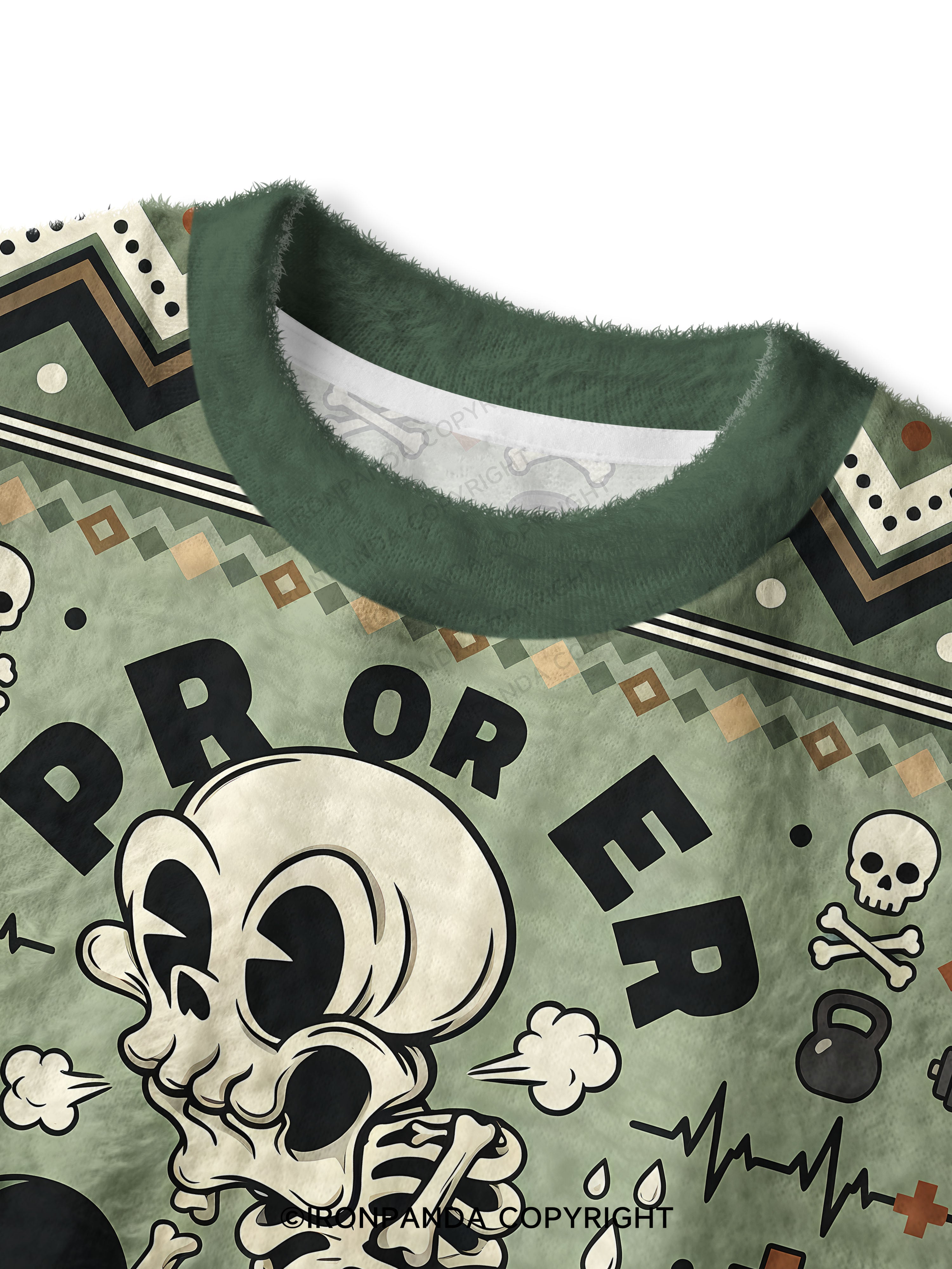 PR Or ER Fuzzy Fleece Crop Sweater