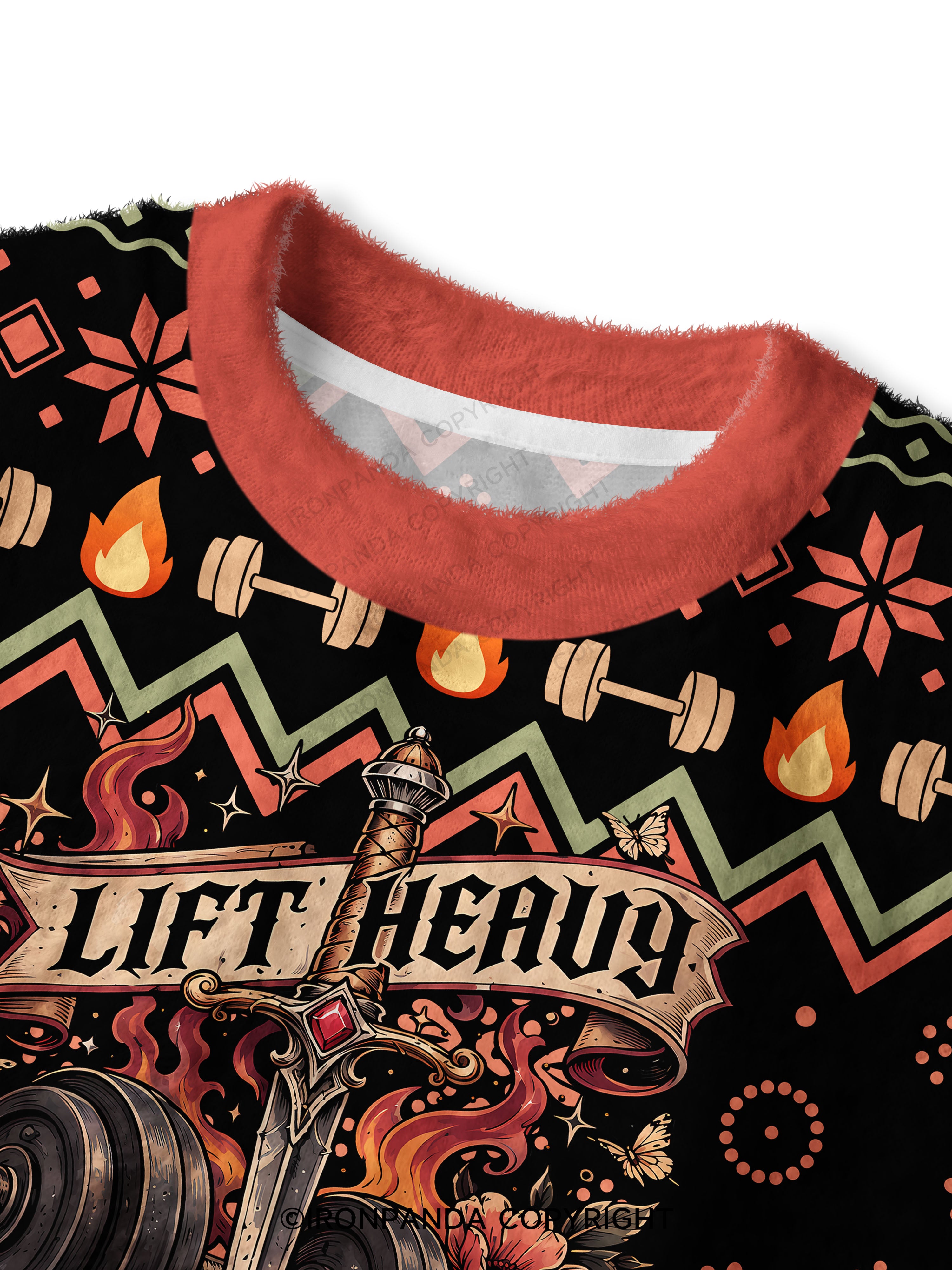 Lift Heavy Read Smut Fuzzy Fleece Crop Sweater