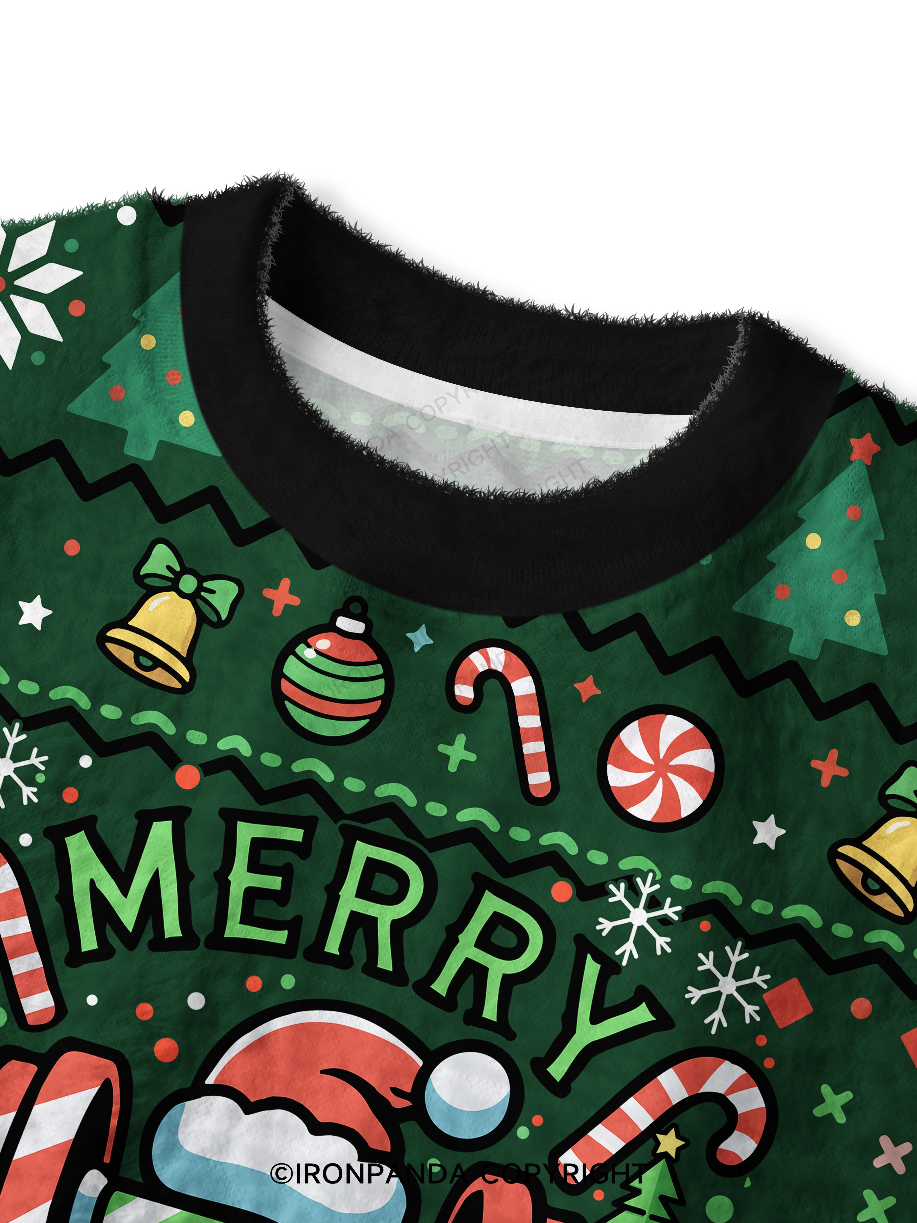 MERRY FITMAS Fuzzy Fleece Crop Sweater