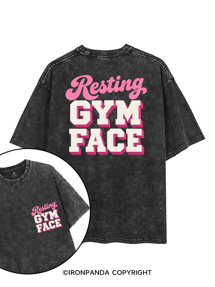 RESTING GYM FACE FUNNY WORKOUT printed Gym Shirt