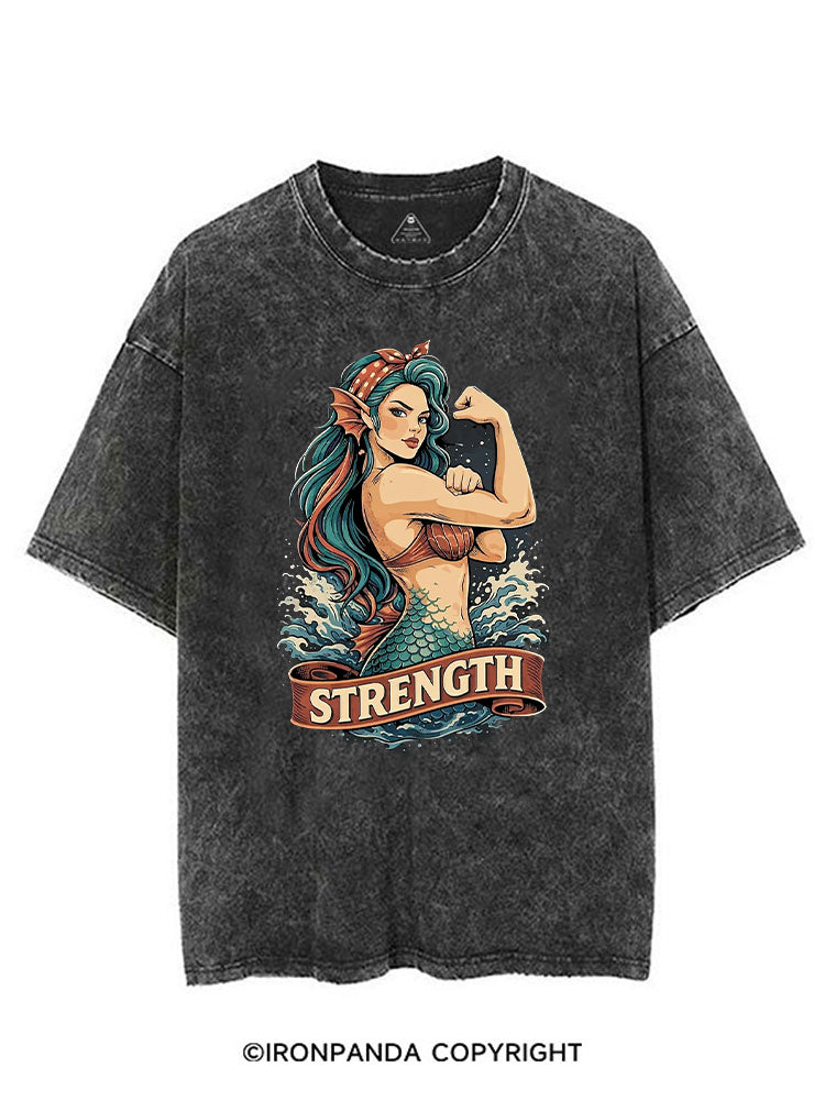 STRENGTH STRONG MERMAID VINTAGE GYM SHIRT