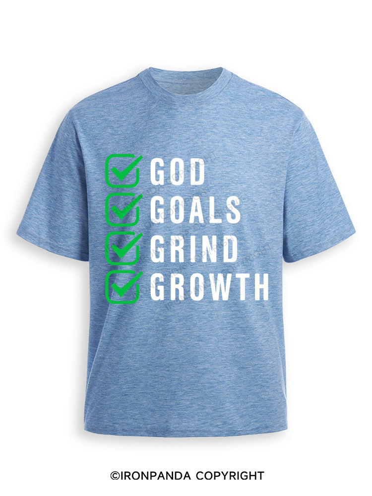God Goals Grind Growth Ultra Soft Heather T-Shirt