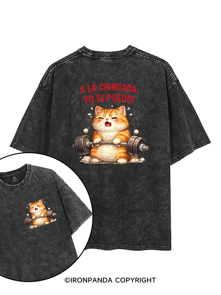 A LA CHINGADA. YO SI PUEDO! printed Gym Shirt