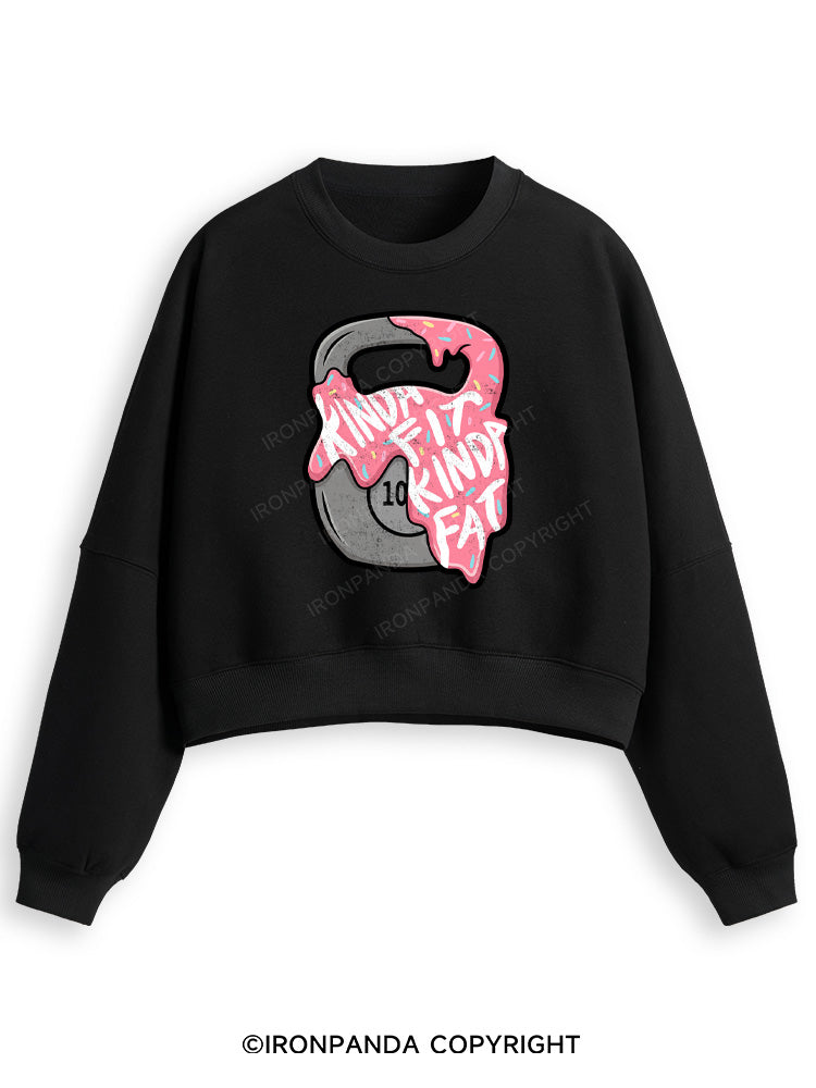 kinda fit sorta fat donut Fleece Crop Sweatshirt