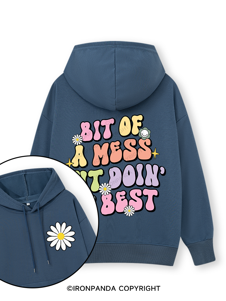 BIT OF A MESS BUT DOIN' MY BEST Double-Sided Printed Classic Gym Hoodie