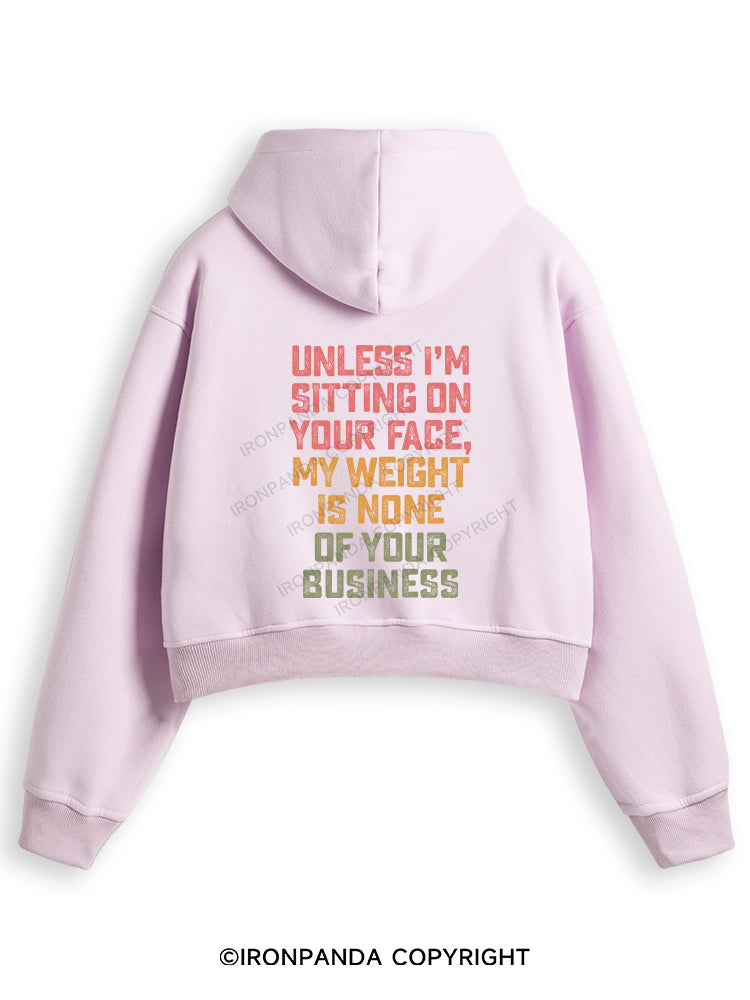 UNLESS I'M SITTING ON YOUR FACE Fleece Crop Zip Up Hoodie