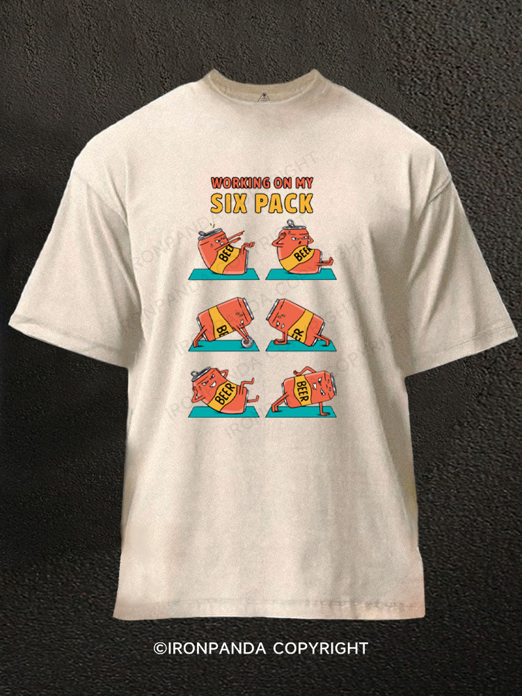 Working on my six pack beer Washed Gym Shirt