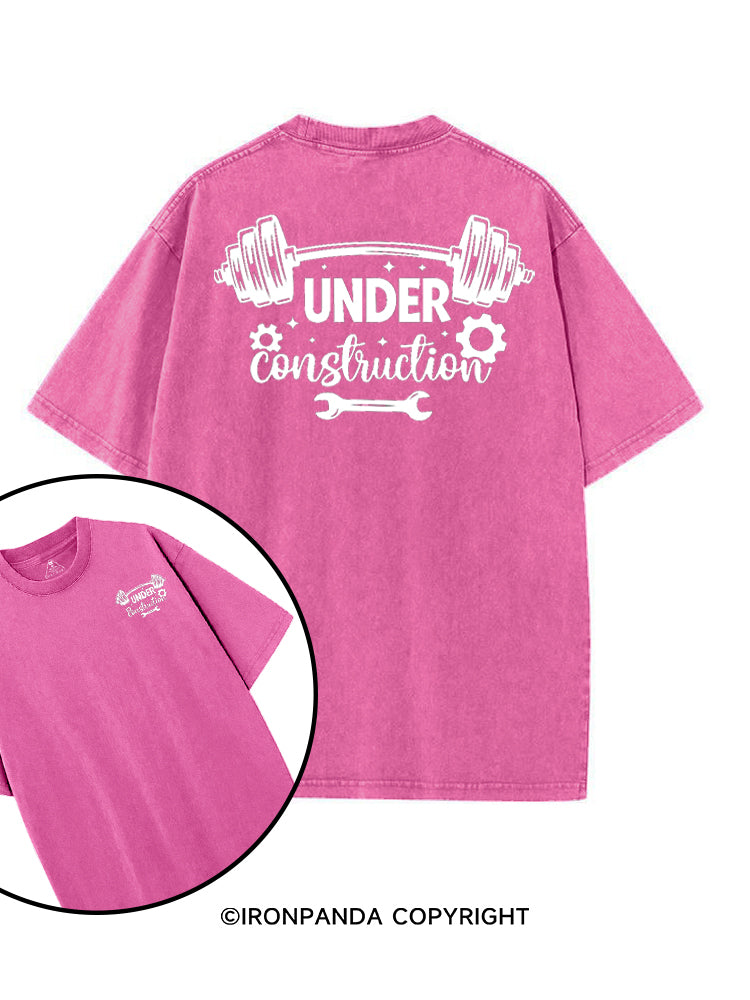 UNDER CONSTRUCTION FUNNY WORKOUT printed Gym Shirt