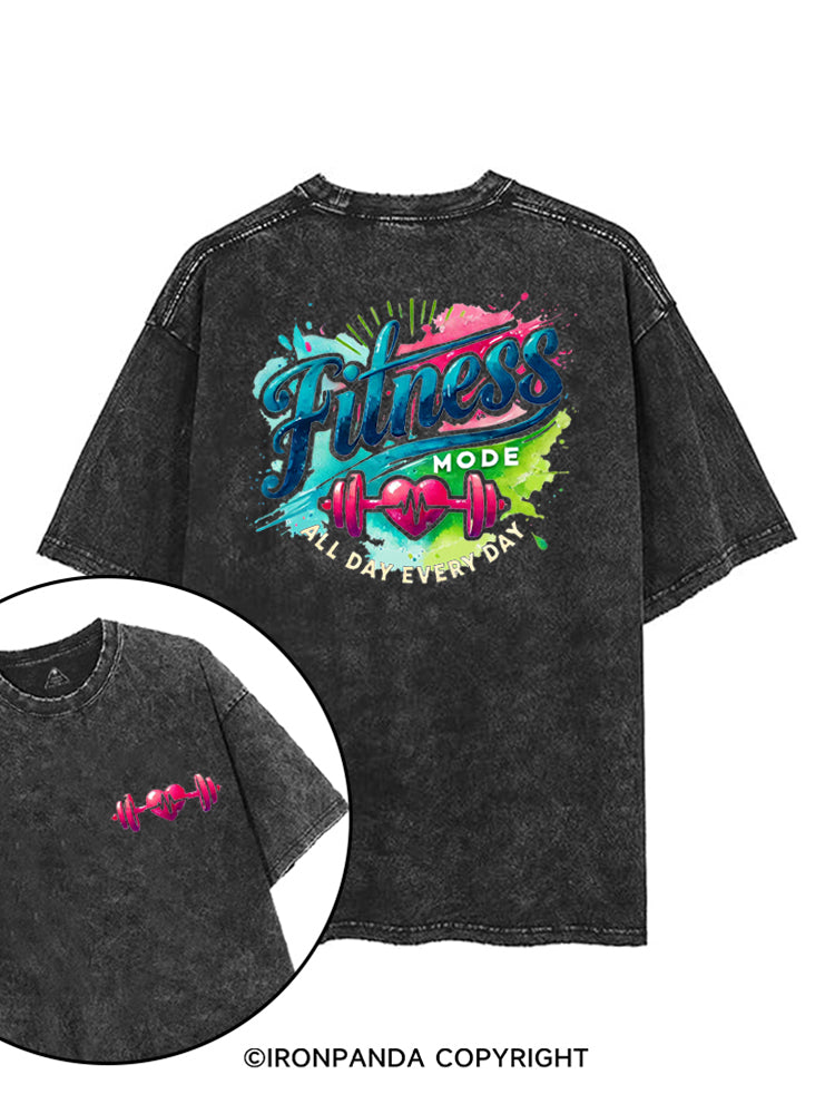 FITNESS MODE ALL DAY EVERY DAY printed Gym Shirt