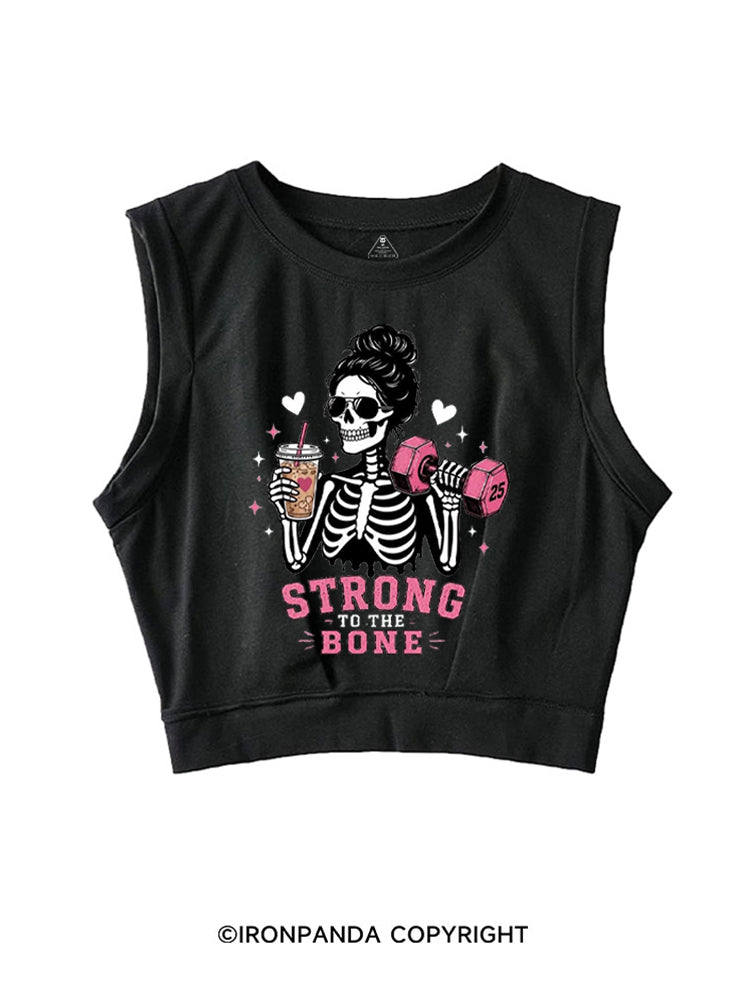 STRONG TO THE BONE SKELETON SLEEVELESS CROP TOPS