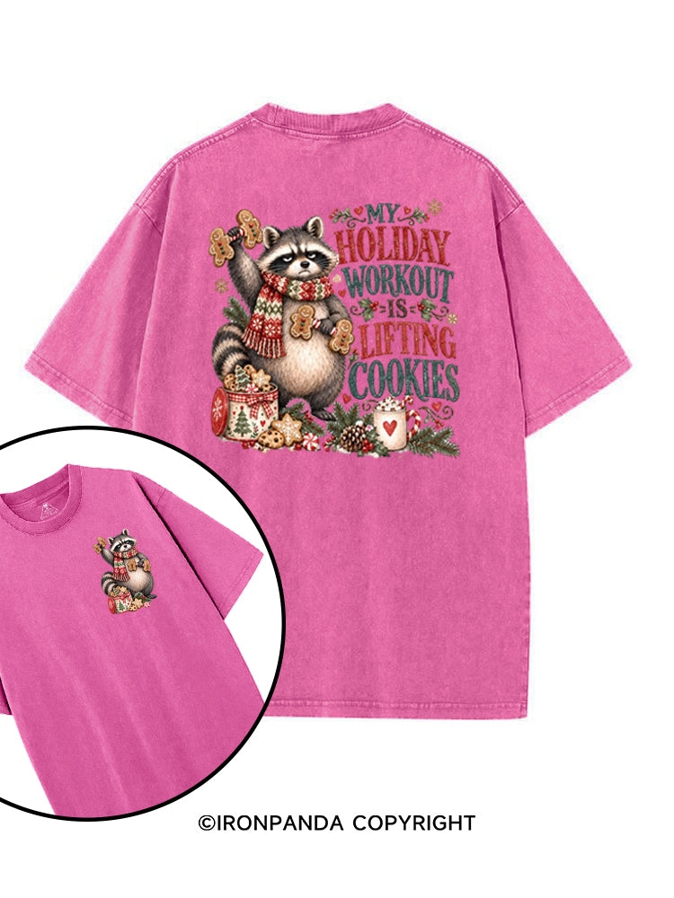 MY HOLIDAY WORKOUT IS LIFTING COOKIES printed Gym Shirt