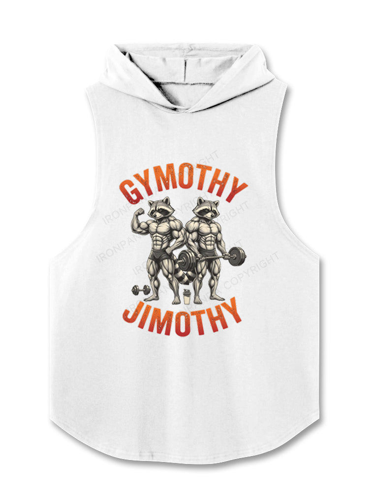 Gymothy Jimothy Muscular Raccoons Hooded Tank