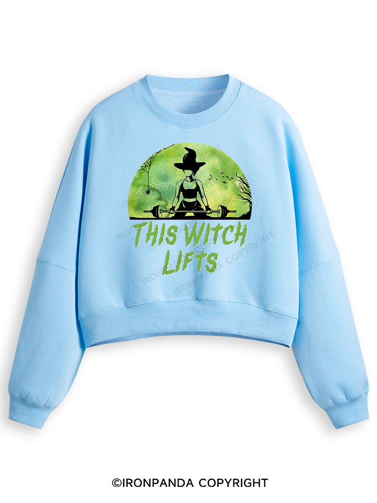 THIS WITCH LIFTS Fleece Crop Sweatshirt