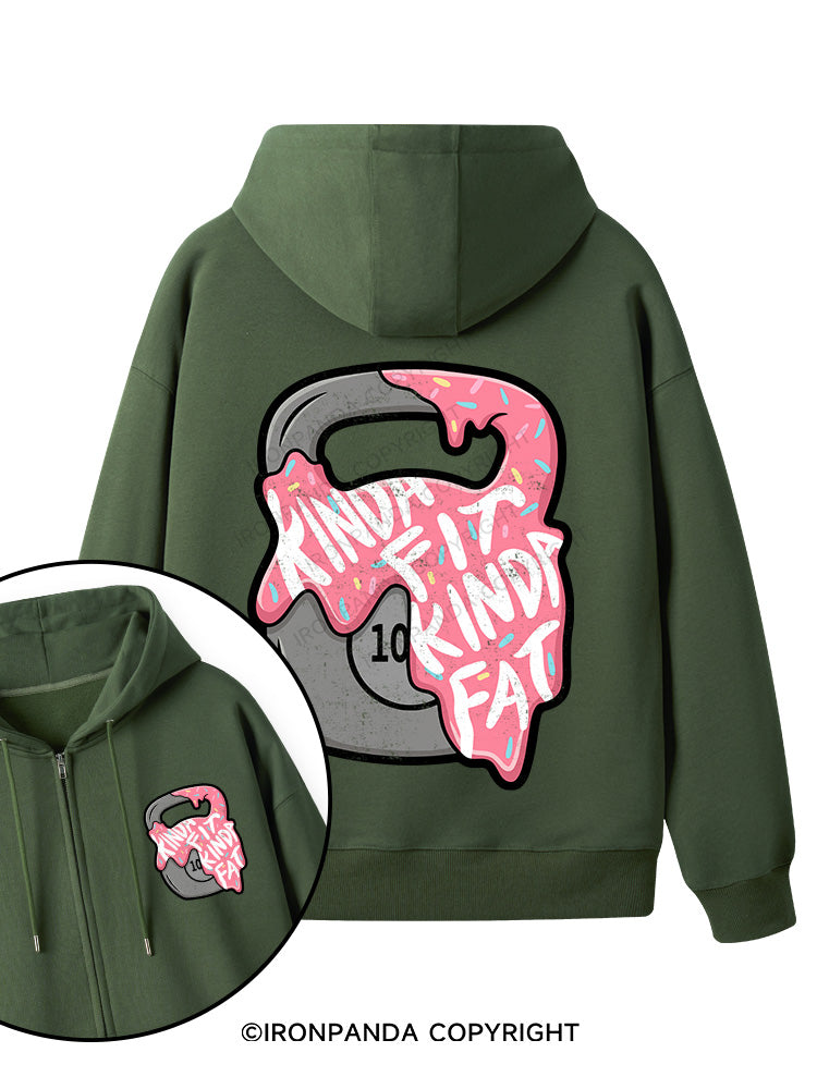 kinda fit sorta fat donut Double-Sided Printed Fleece Zip Up Hoodie
