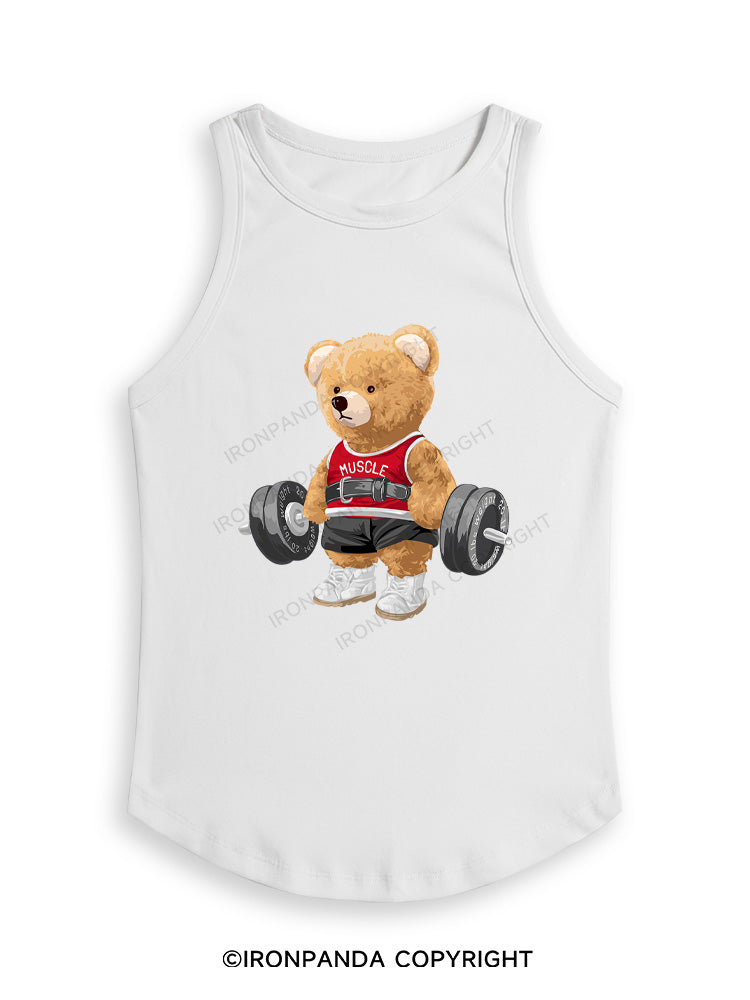 EXERCISE BEAR Fitted Tank Top