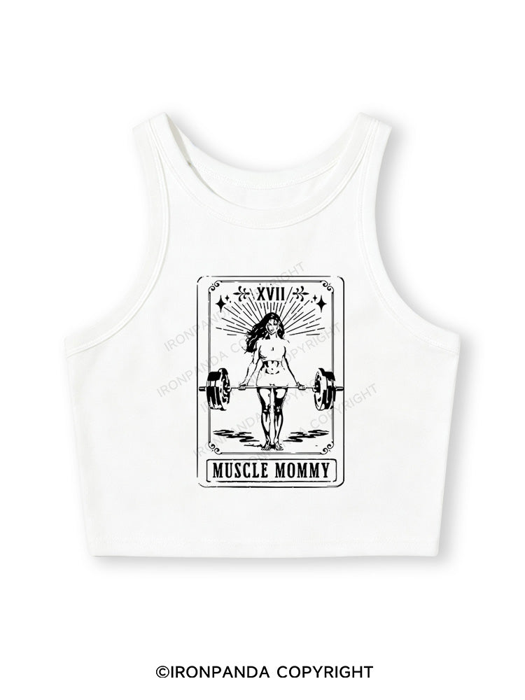 TAROT CARD MUSCLE MOMMY Fitted Crop Tank Top