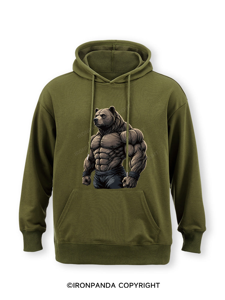 Muscular Bear Bodybuilder Performance Classic Gym Hoodie