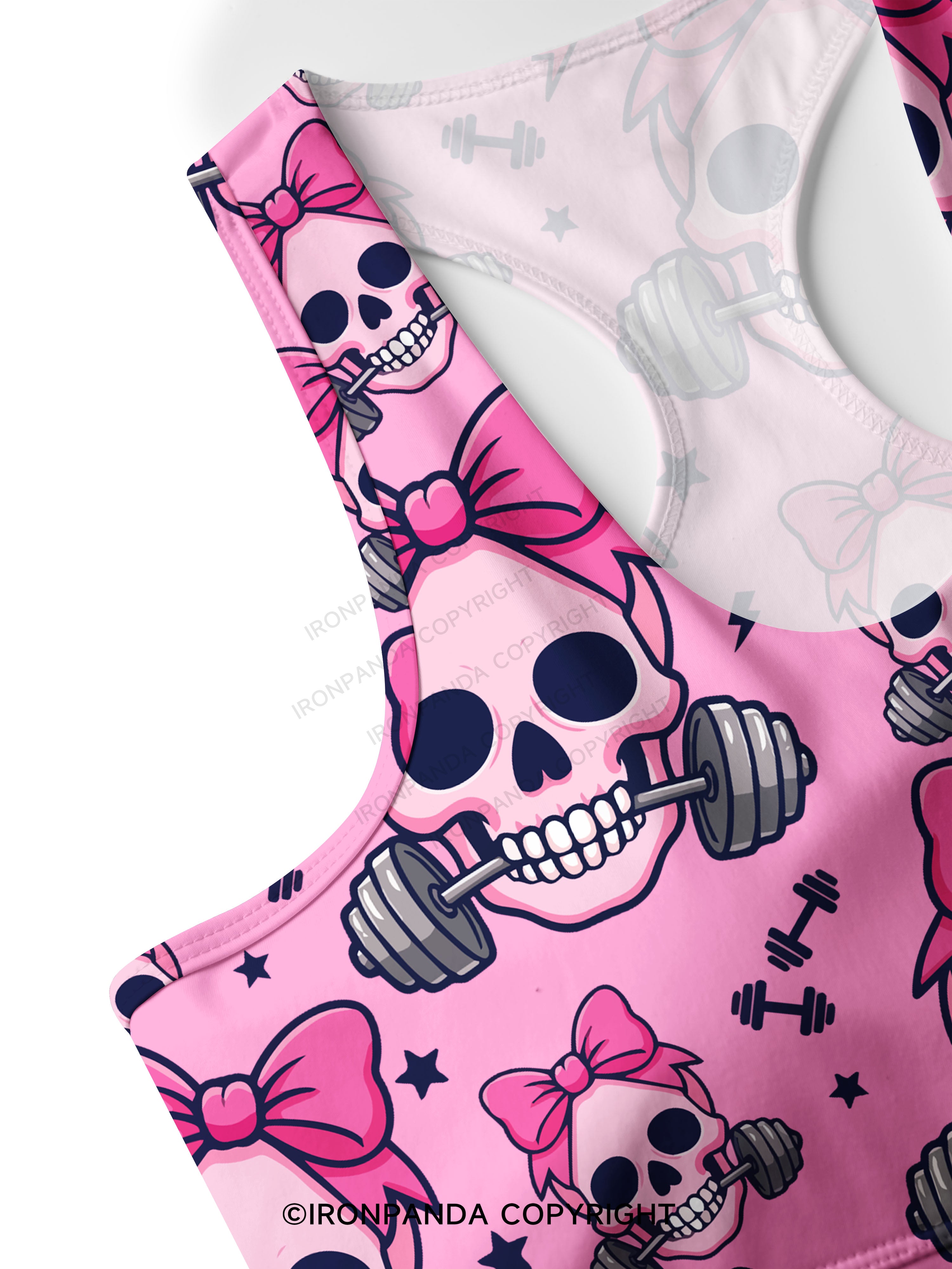 Girly Gym Skull Racerback Sports Bra