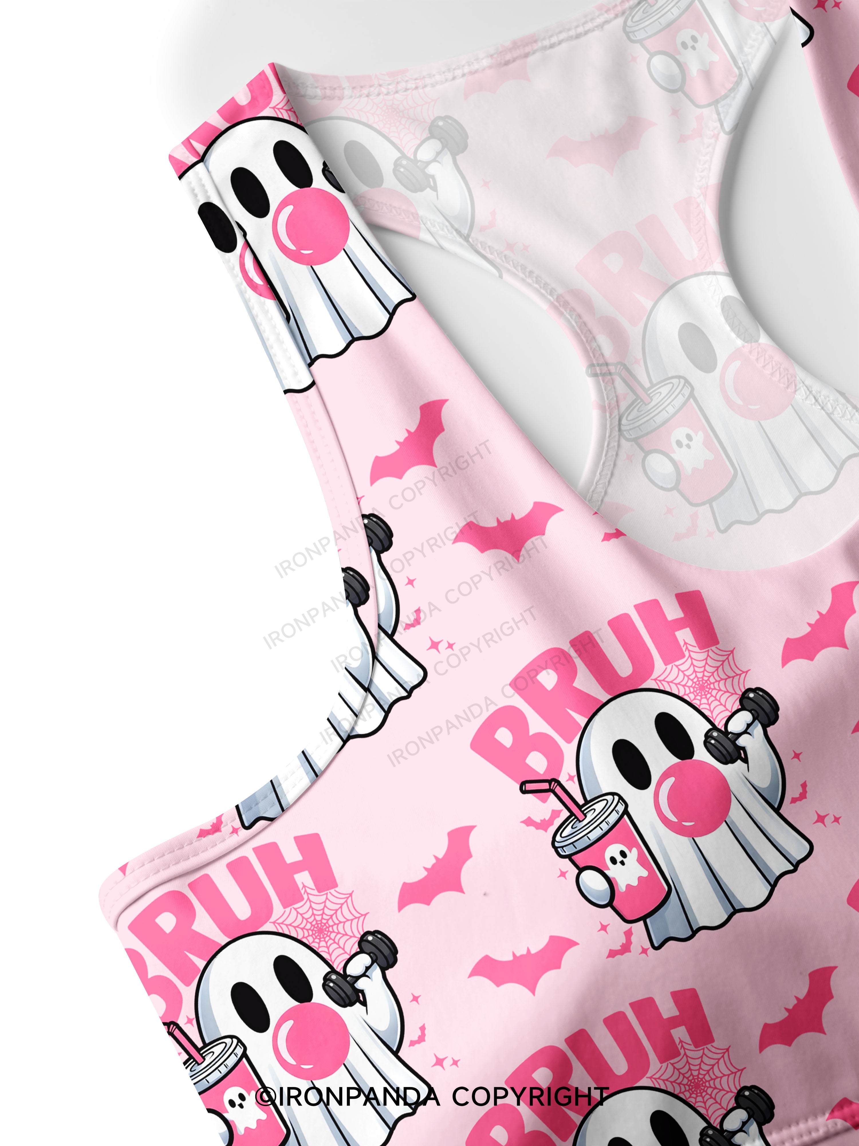 Bruh Ghost Workout Racerback Sports Bra
