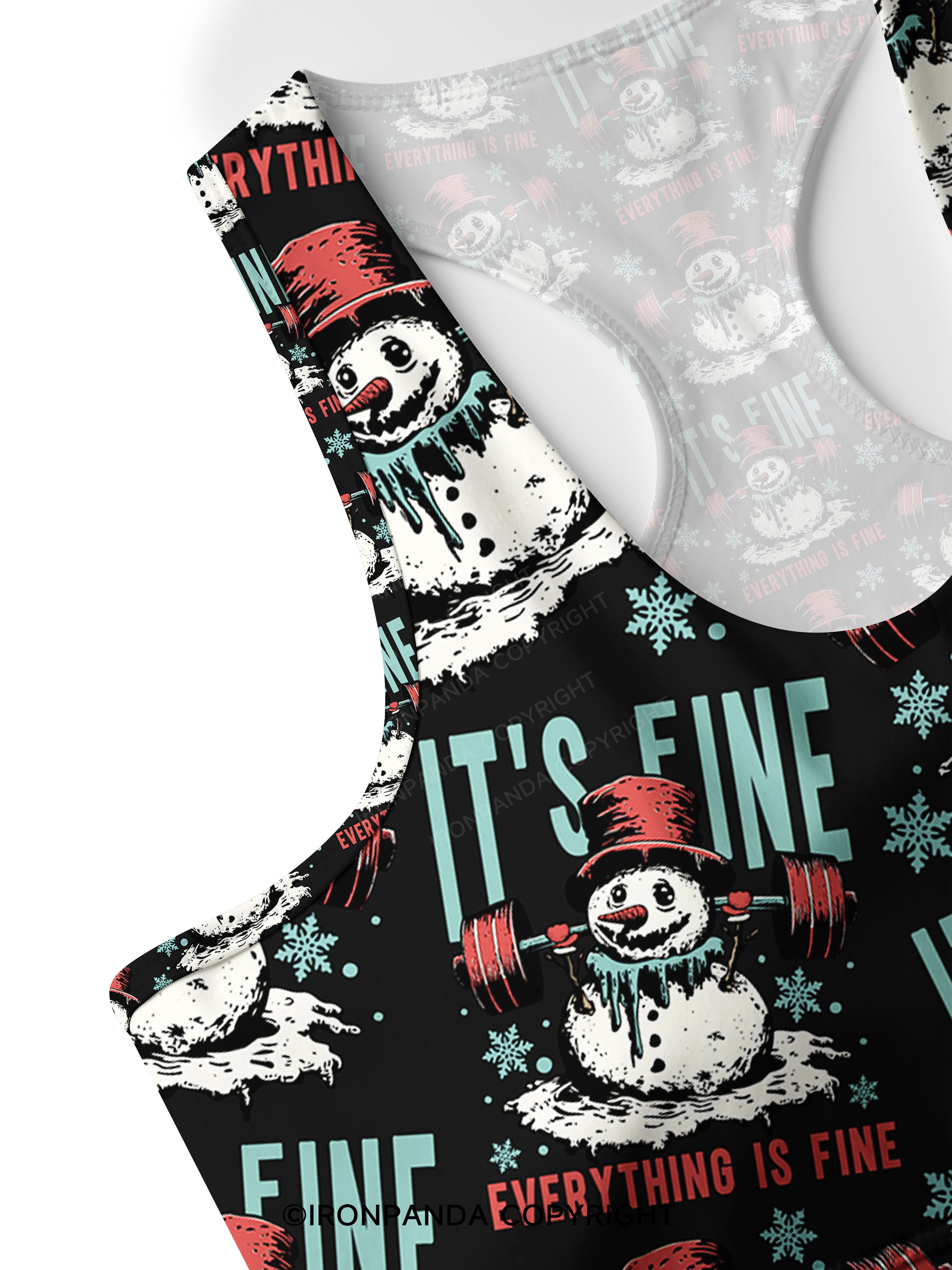 IT'S FINE EVERYTHING IS FINE Racerback Sports Bra
