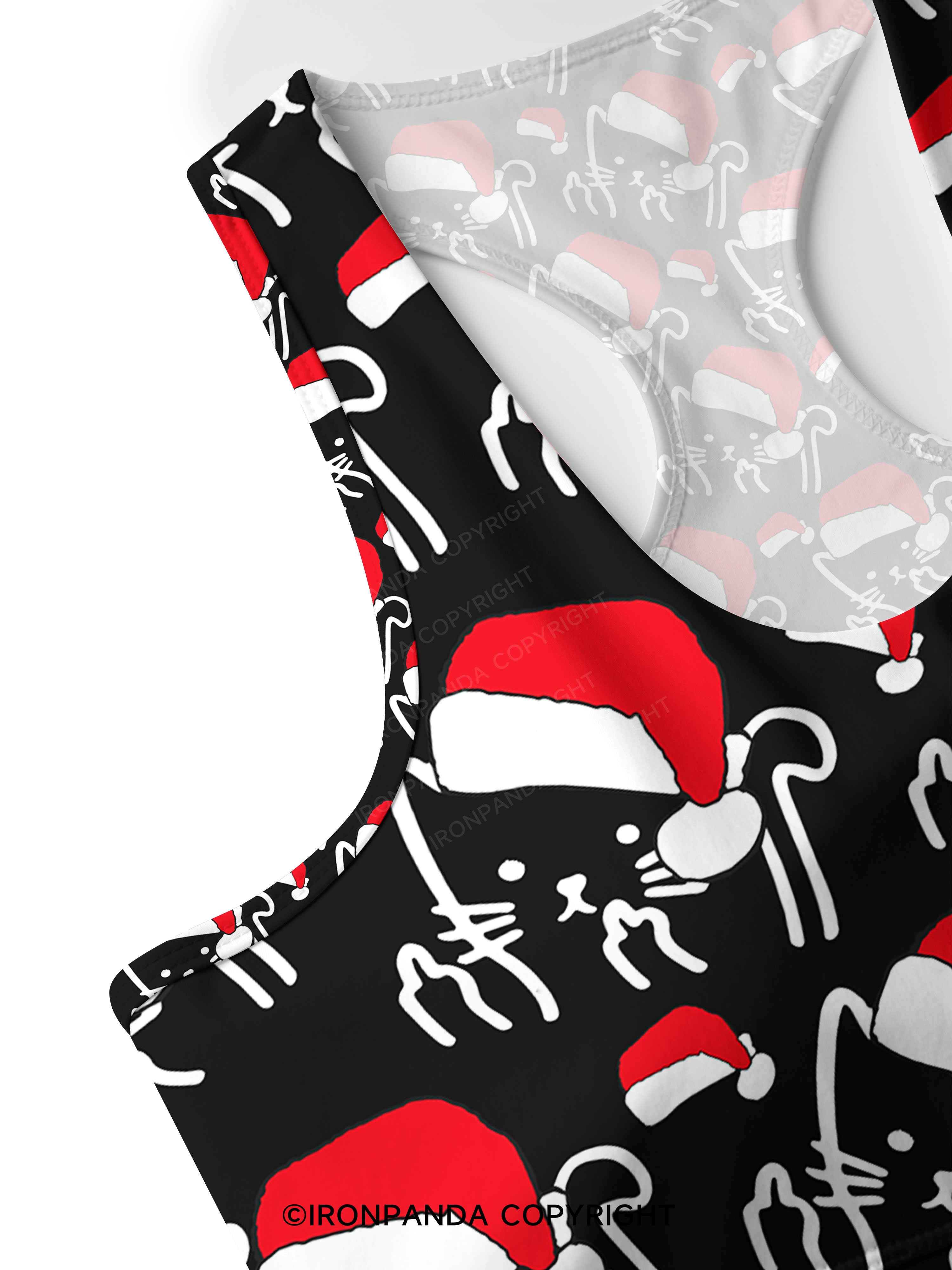 MEOWY CHRISTMAS MOTHER FLUFFER Racerback Sports Bra