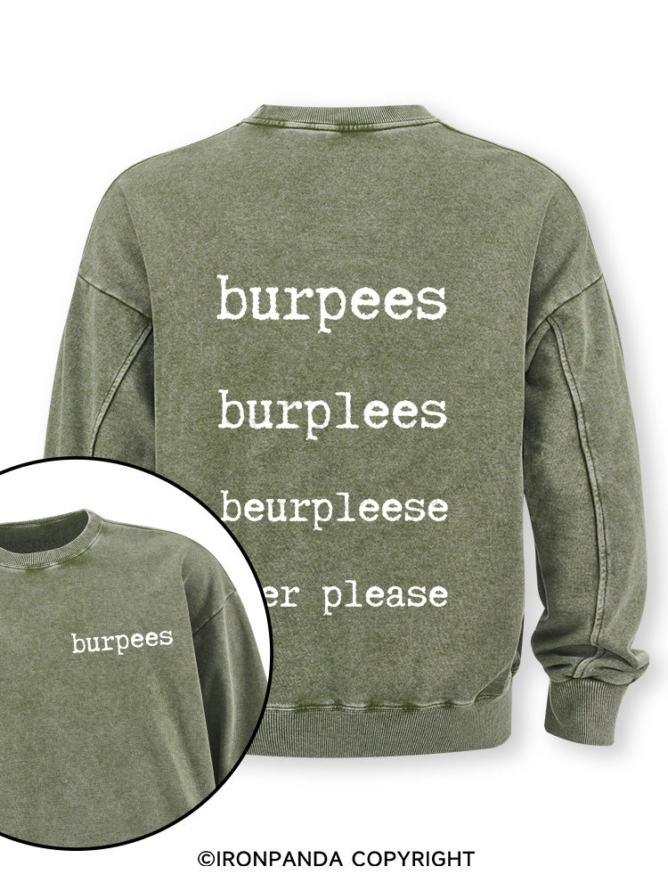Burpees Double-Sided Printed Washed Sweatshirt