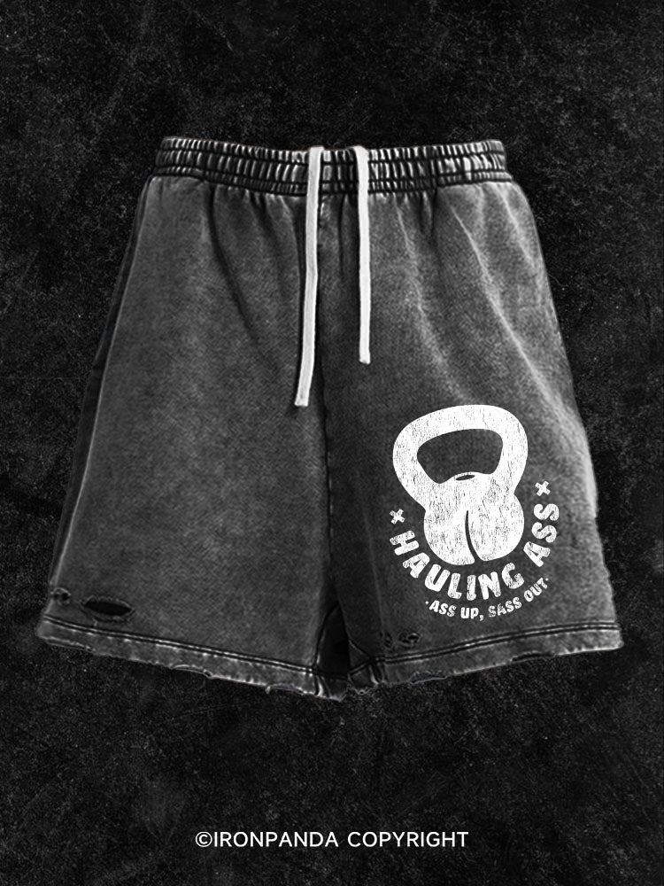 Hauling Ass Washed Gym Shorts