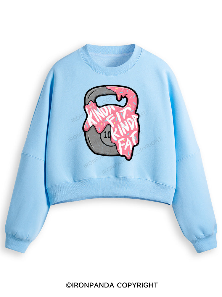 kinda fit sorta fat donut Fleece Crop Sweatshirt
