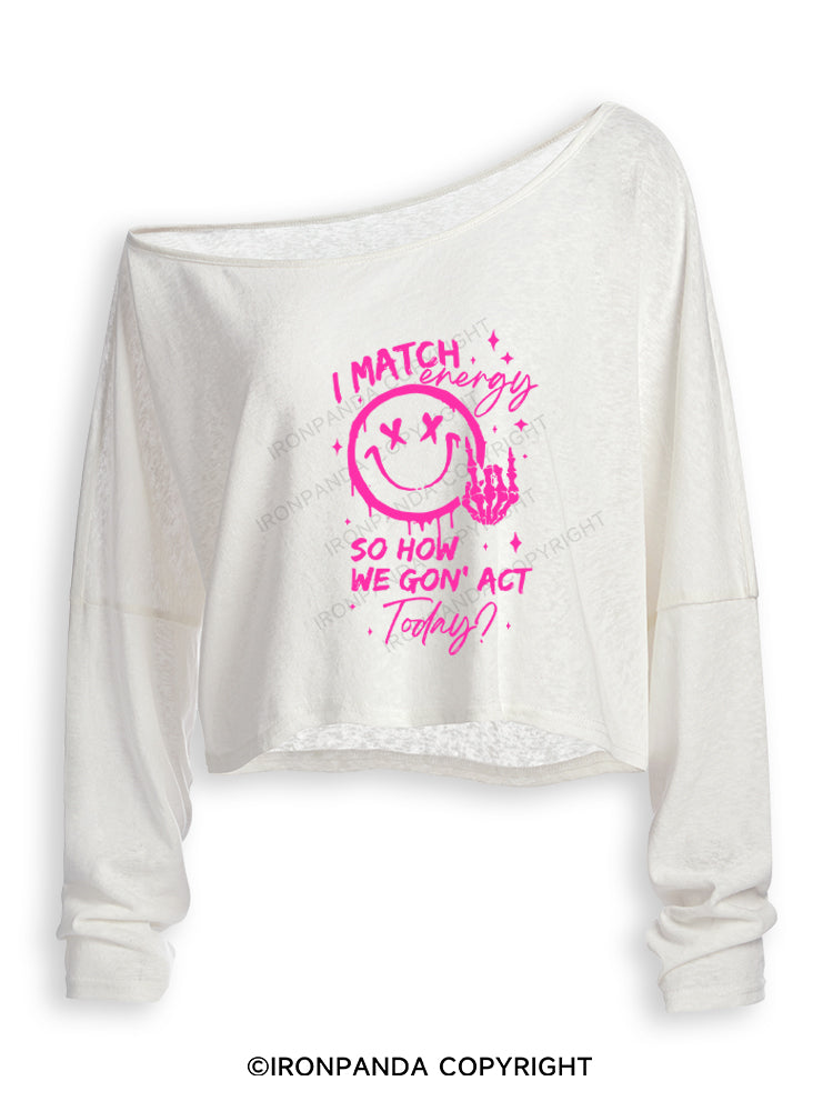 How We Gonna Act Today Off Shoulder Long Sleeve Crop Top