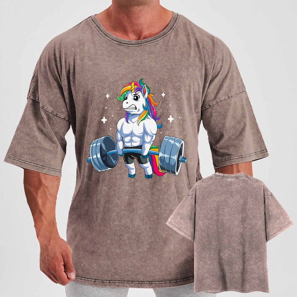 Weightlifting Unicorn Washed Gym Shirt