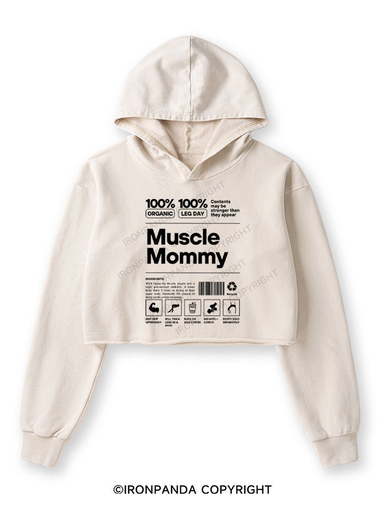 Muscle Mom Letters Washed Crop Hoodie