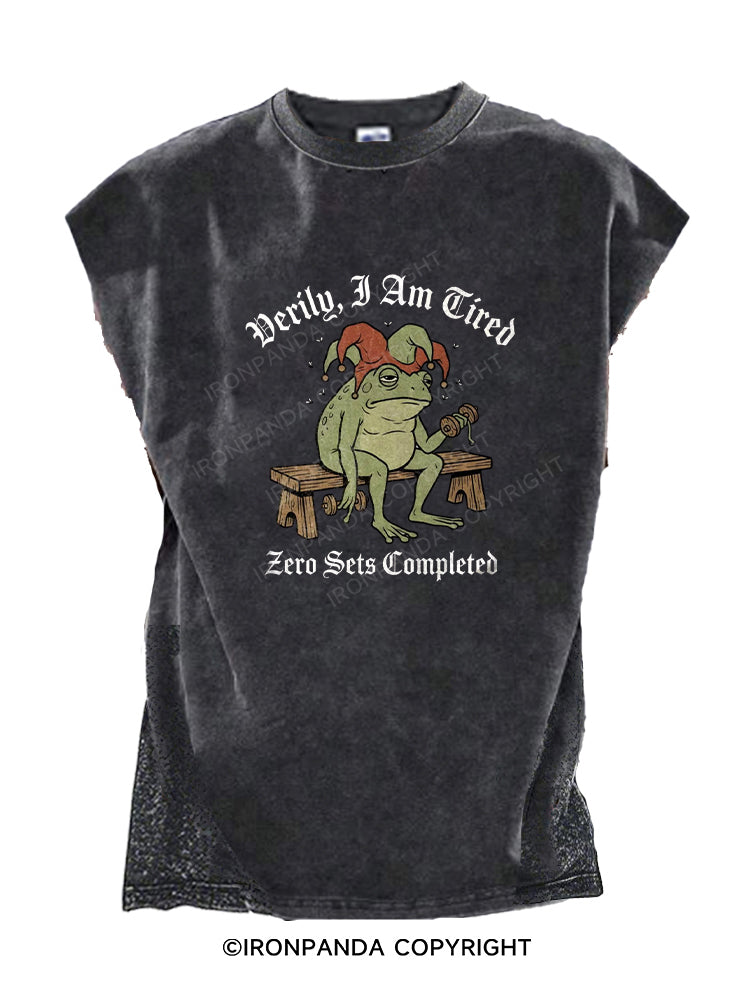 Medieval Frog Verily, I Am Tired Cut Off Tank