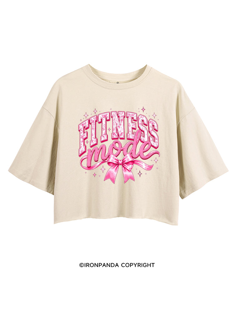 FITNESS MODE PINK GYM CROP TOPS