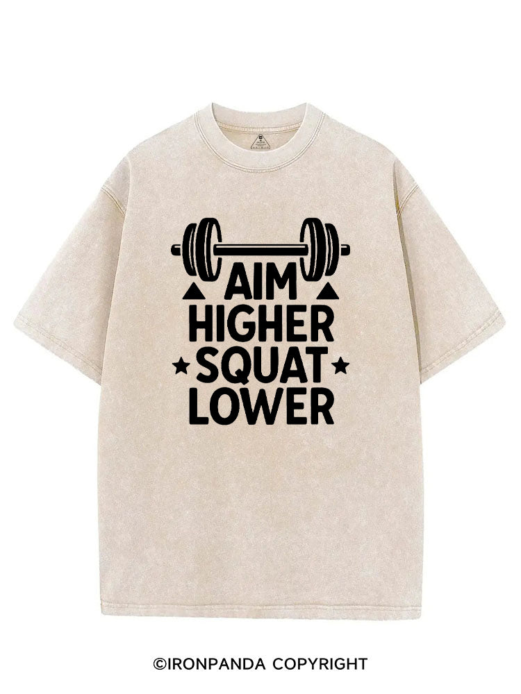 AIM HIGHER SQUAT LOWER POSITIVE GYM VINTAGE GYM SHIRT