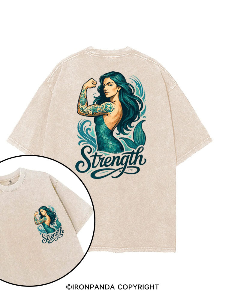 STRENGTH MUSCLE MERMAID printed Gym Shirt