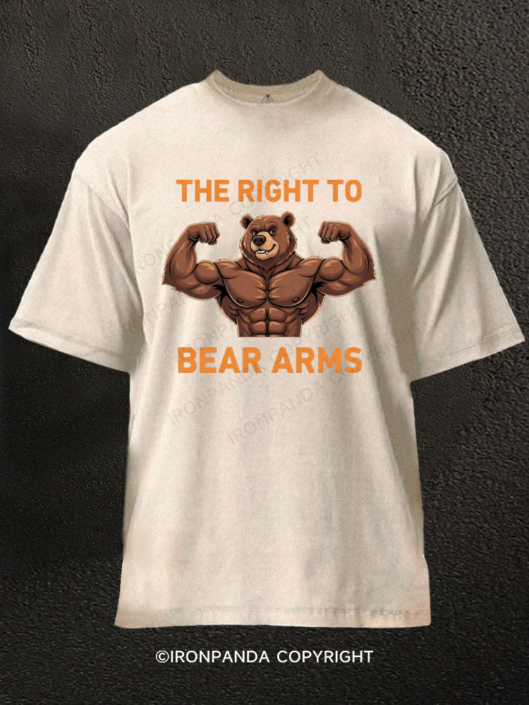 The Right to Bear Arms Muscular Bear Washed Gym Shirt