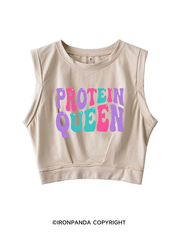 PROTEIN QUEEN SLEEVELESS CROP TOPS