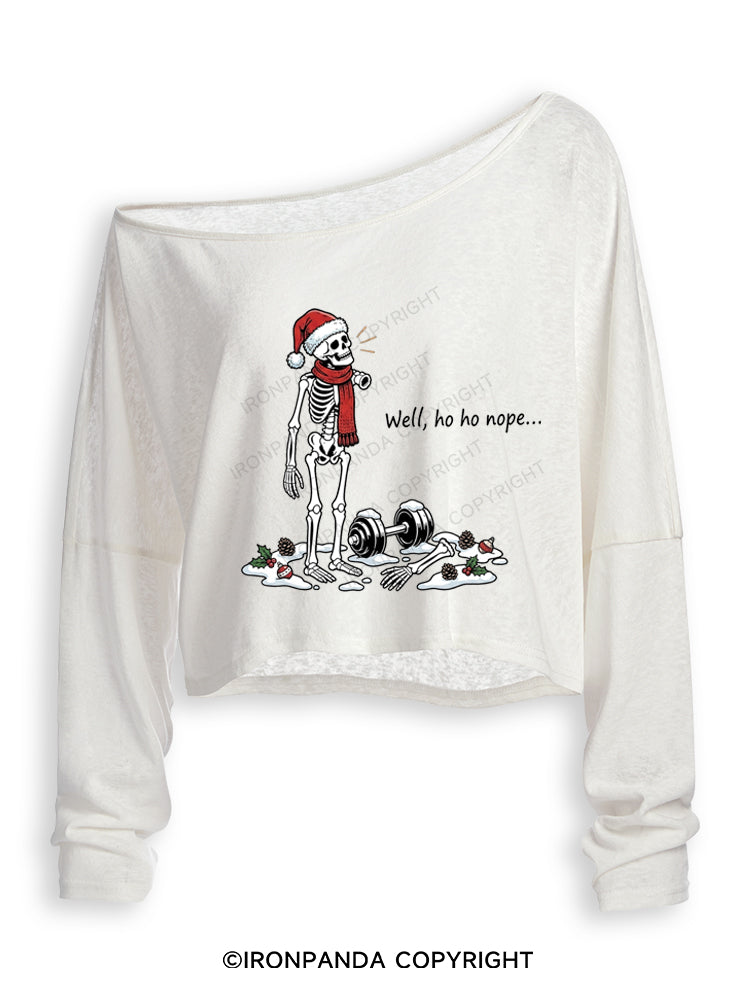 Well, ho ho nope... Off Shoulder Long Sleeve Crop Top