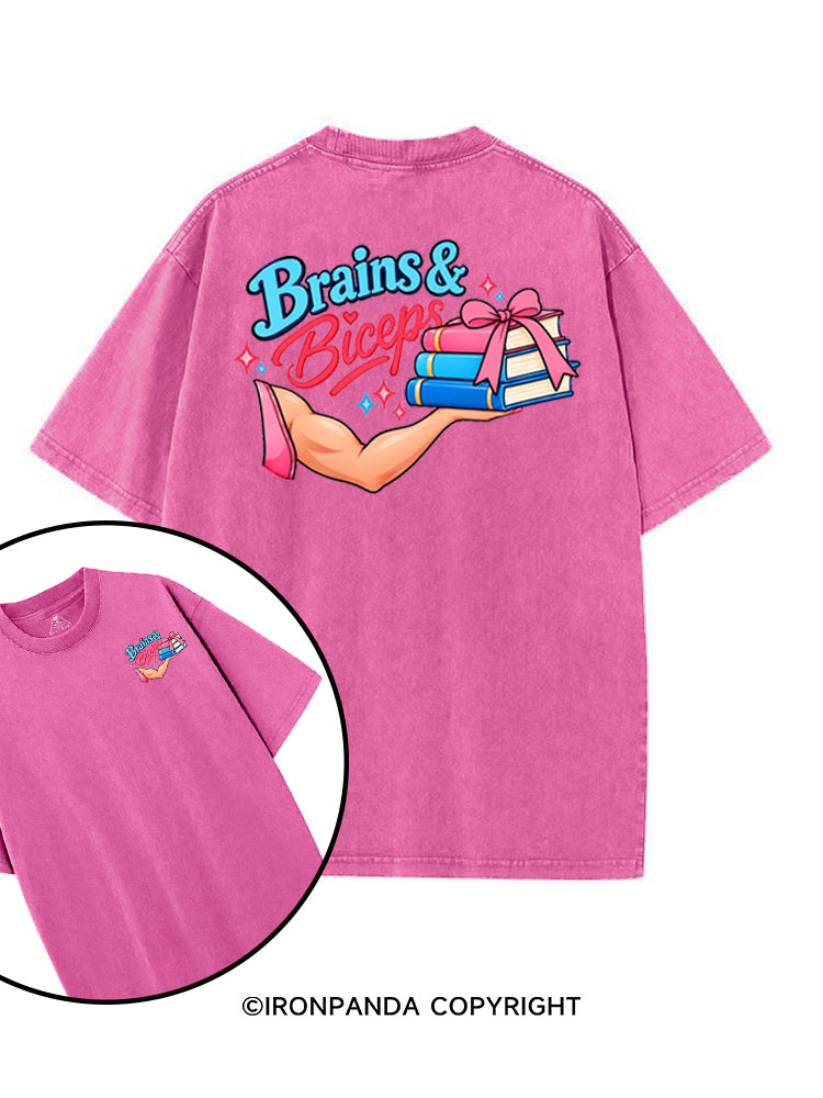 BRAINS & BICEPS printed Gym Shirt