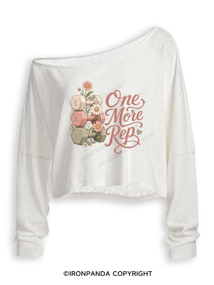 ONE MORE REP WORKOUT Off Shoulder Long Sleeve Crop Top