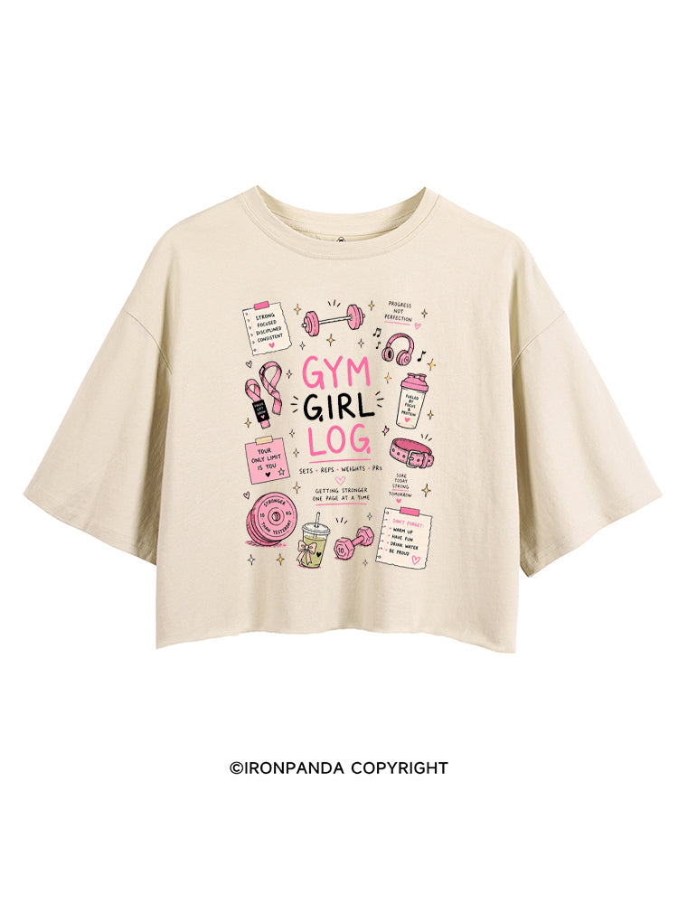GYM GIRL LOG SETS REPS WEIGHTS PRS CROP TOPS