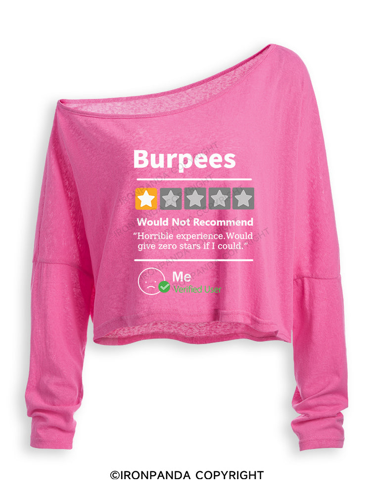 BURPEES REVIEWED Off Shoulder Long Sleeve Crop Top