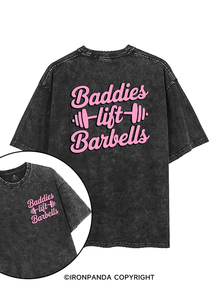 Baddies Lift Barbells! printed Gym Shirt