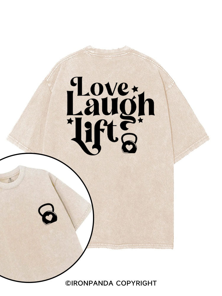 LOVE LAUGH LIFT POSITIVE GYM printed Gym Shirt