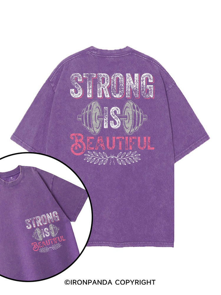 STRONG IS BEAUTIFUL POSITIVE GYM printed Gym Shirt
