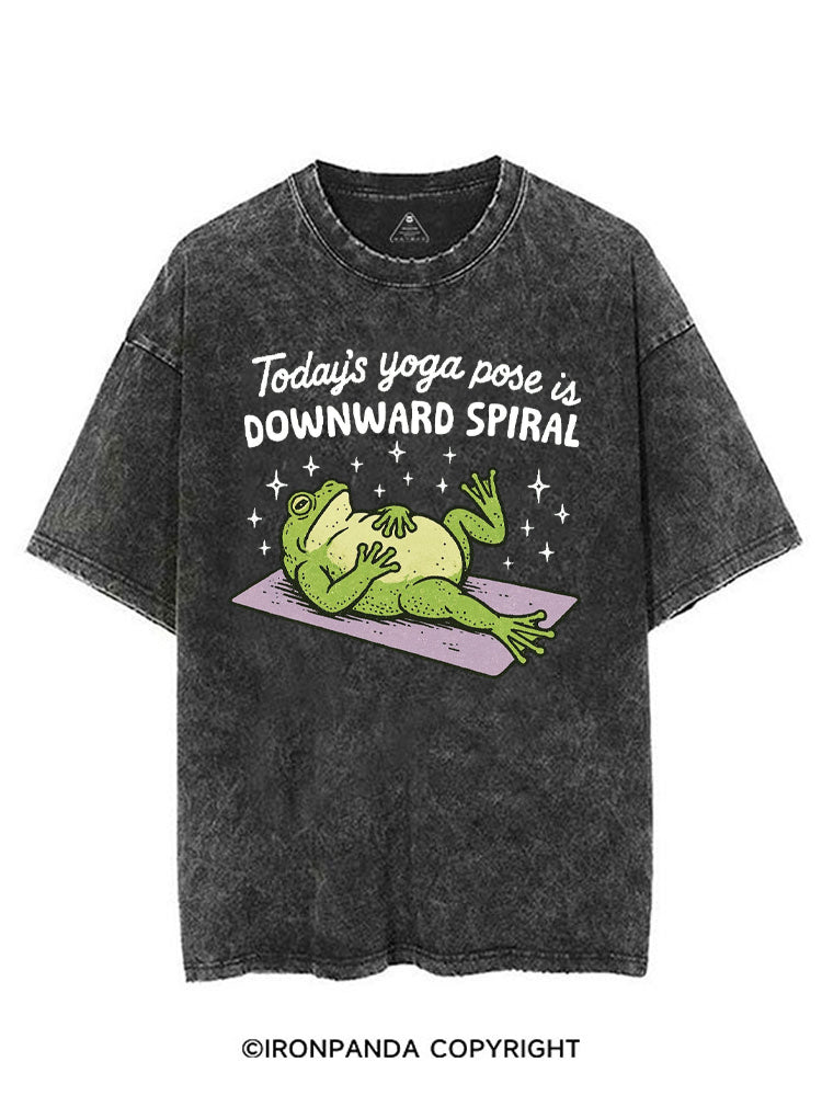 Today's Yoga Pose Is Downward Spiral Frog VINTAGE GYM SHIRT