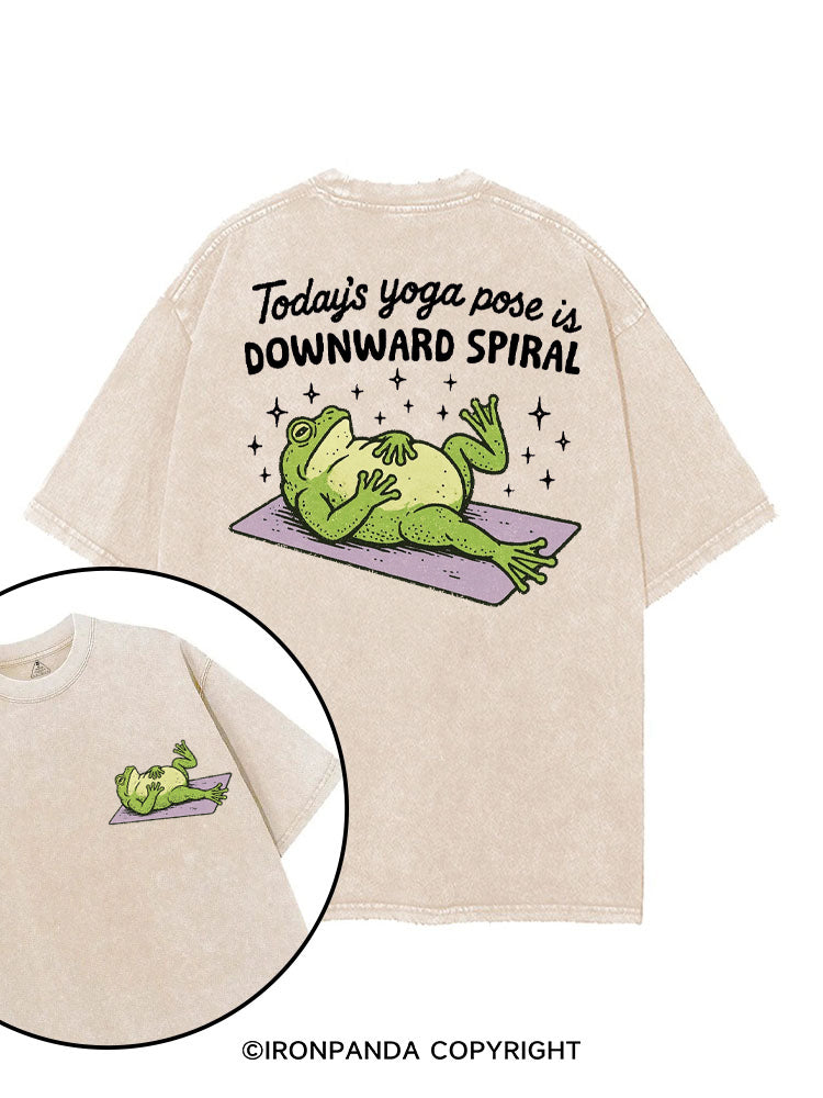 Today's Yoga Pose Is Downward Spiral Frog printed Gym Shirt
